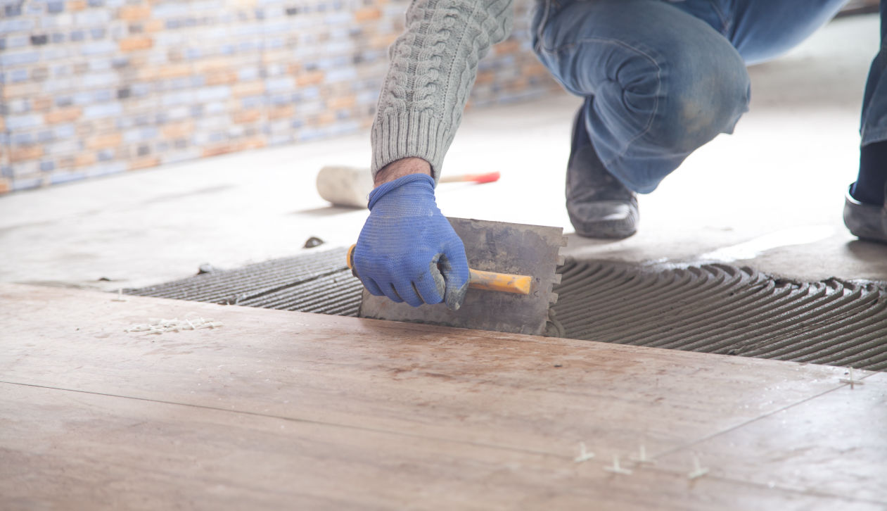 Pose de carrelage en intérieur