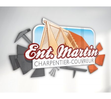 Création du logo de l'entreprise Martin Charpentier à Fougères-sur-Bièvre