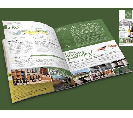 2 versions du dépliants 8 pages de présentation de la Cave Coopérative des (…)