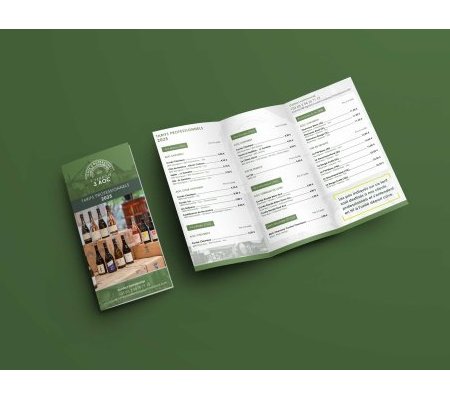 5 versions d'un tryptique-dépliants tarifaires pour partictulier et (…)