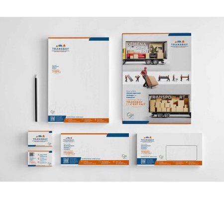 Création et déclinaison de la charte graphique papéterie Transbay