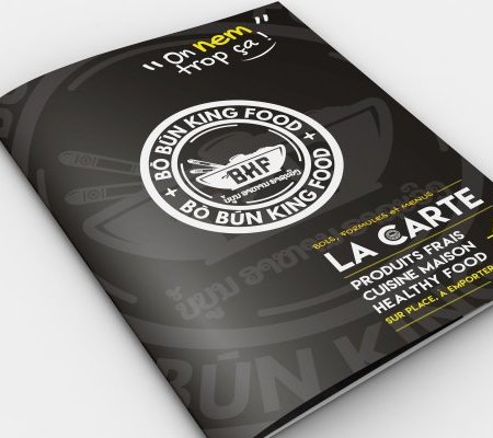 illustration de Dépliant menu et packaging Bòbún King Food - Blois